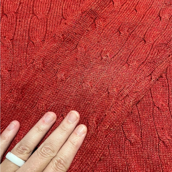 Polo by Ralph Lauren 100% silk cable sweater - muted red/rustic orange - Picture 6 of 6